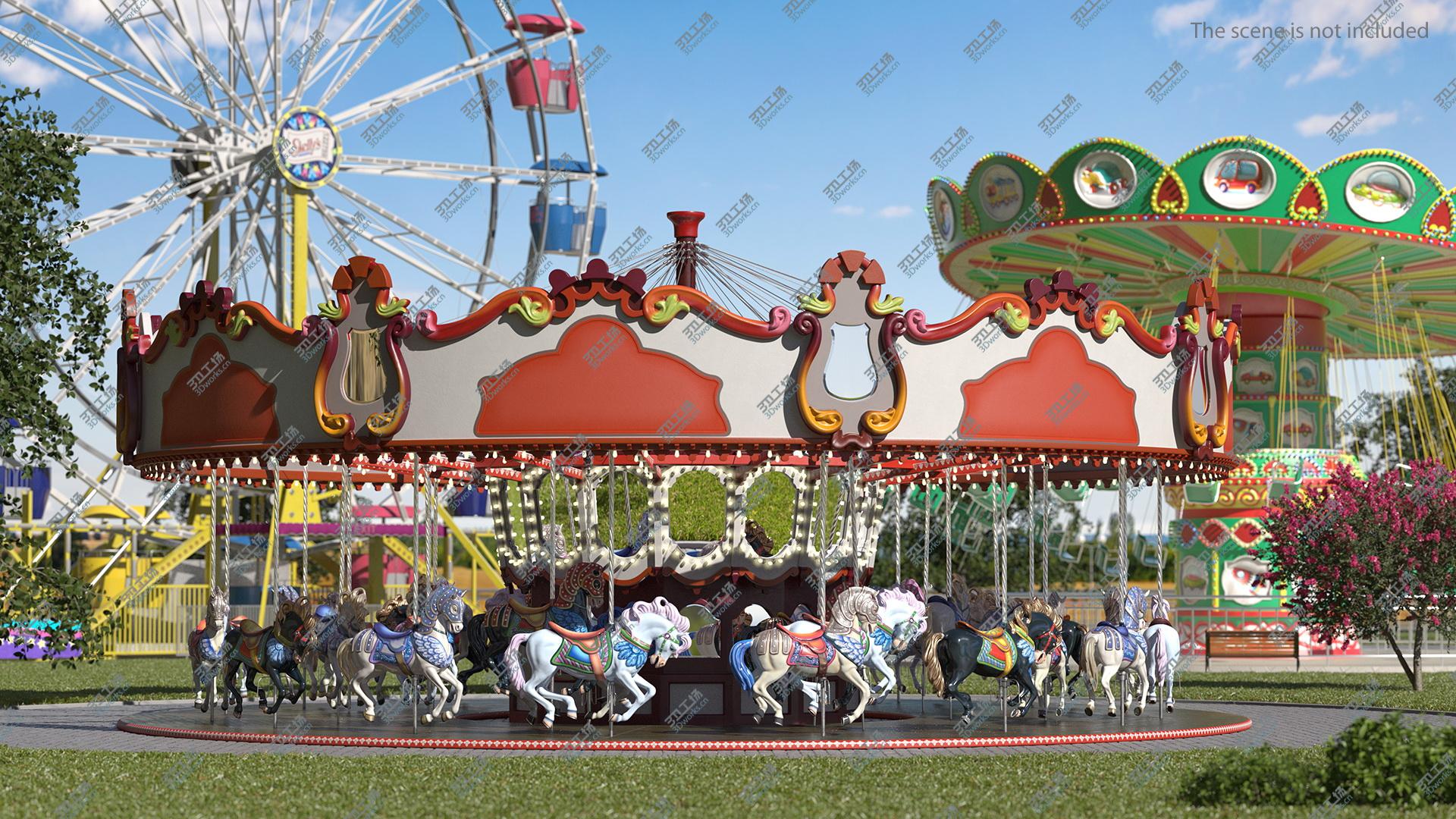 images/goods_img/202104091/Park Carousel with Horses Rigged model/5.jpg